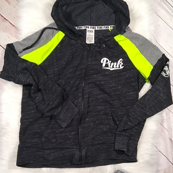 PINK Victoria's Secret Tops - PINK zip up hooded sweatshirt Large